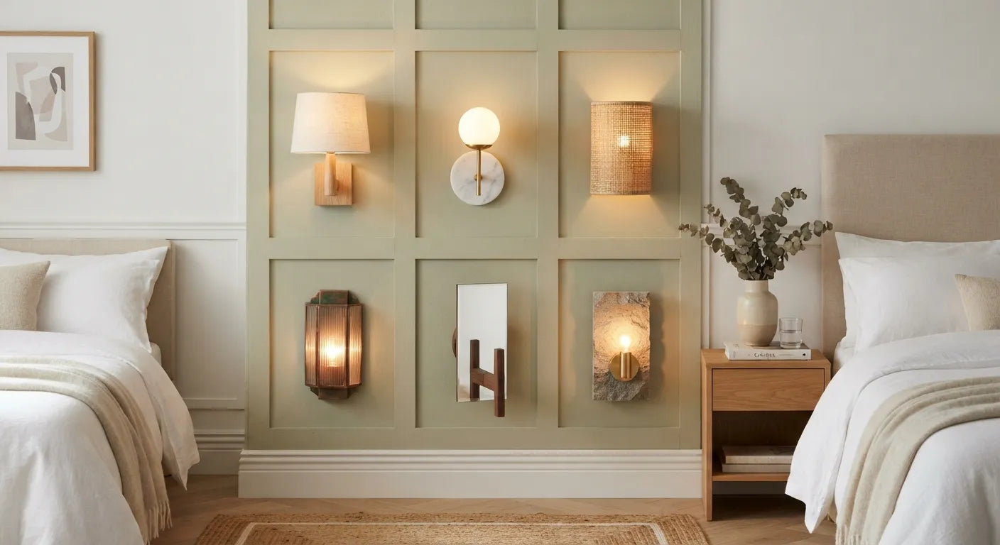 Applique murale chambre — sélection par style : bois, marbre, rotin, art déco Image
