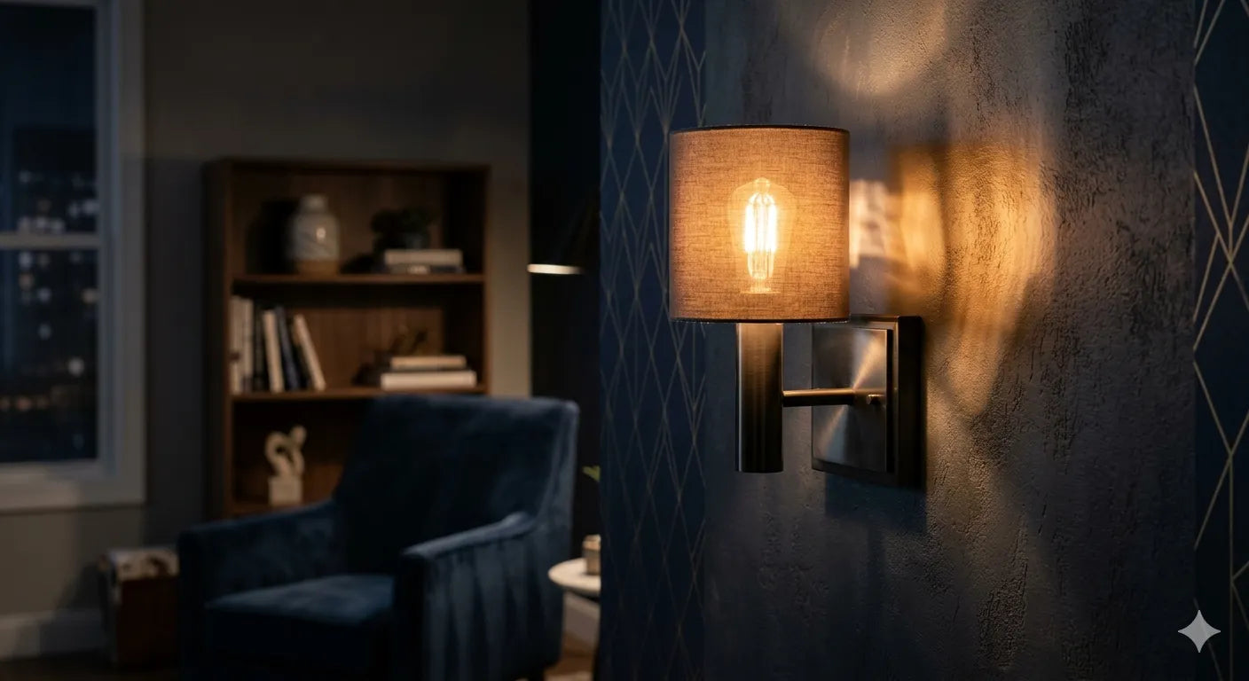 Applique murale LED qui clignote dans un salon moderne Image