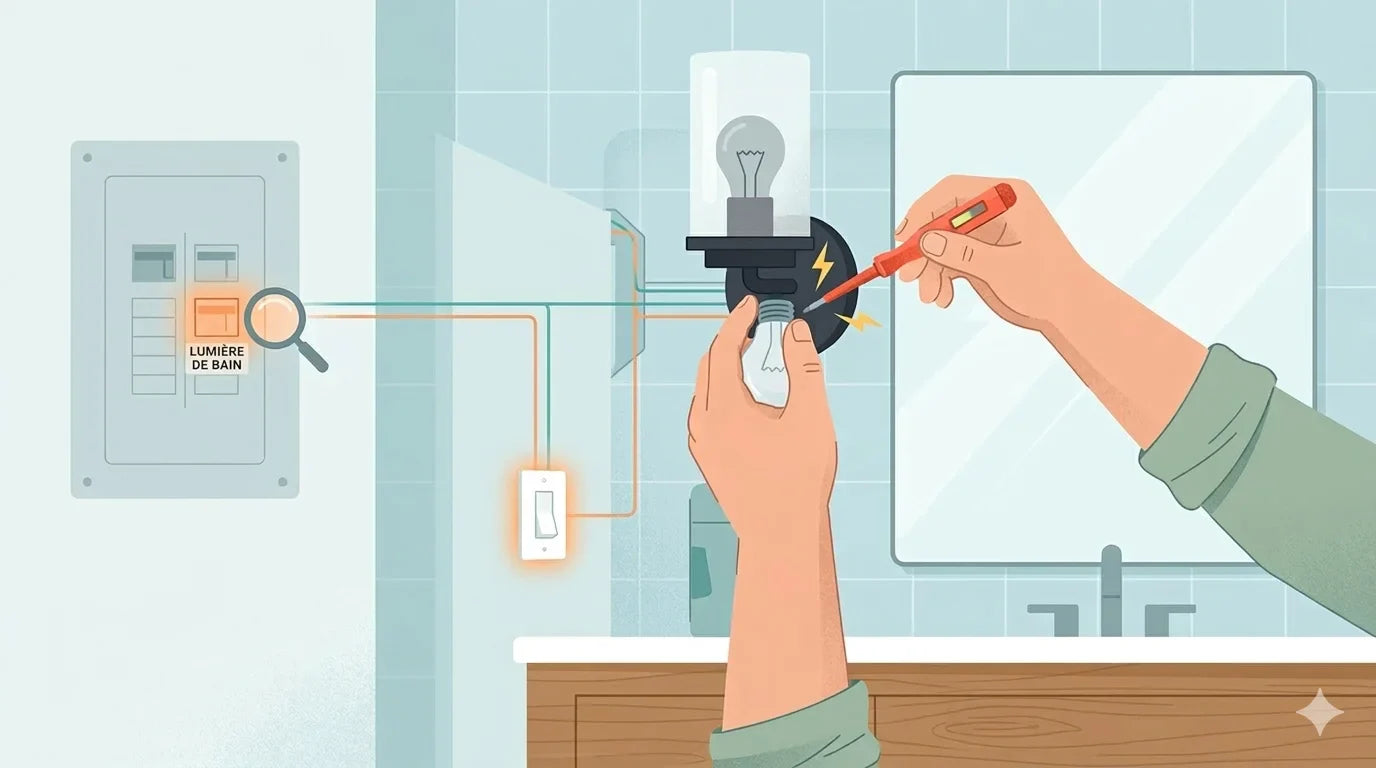 Diagnostic panne applique salle de bain : trouvez la cause et réparez Image