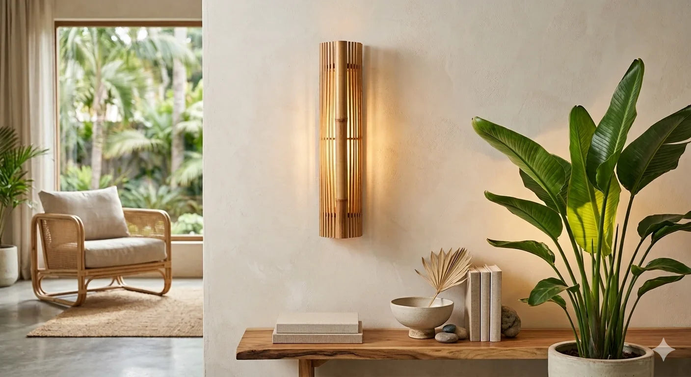 Appliques murales en bambou