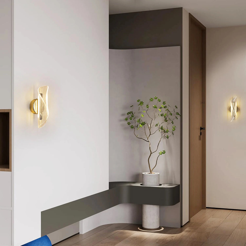 Applique murale LED dorée 12W