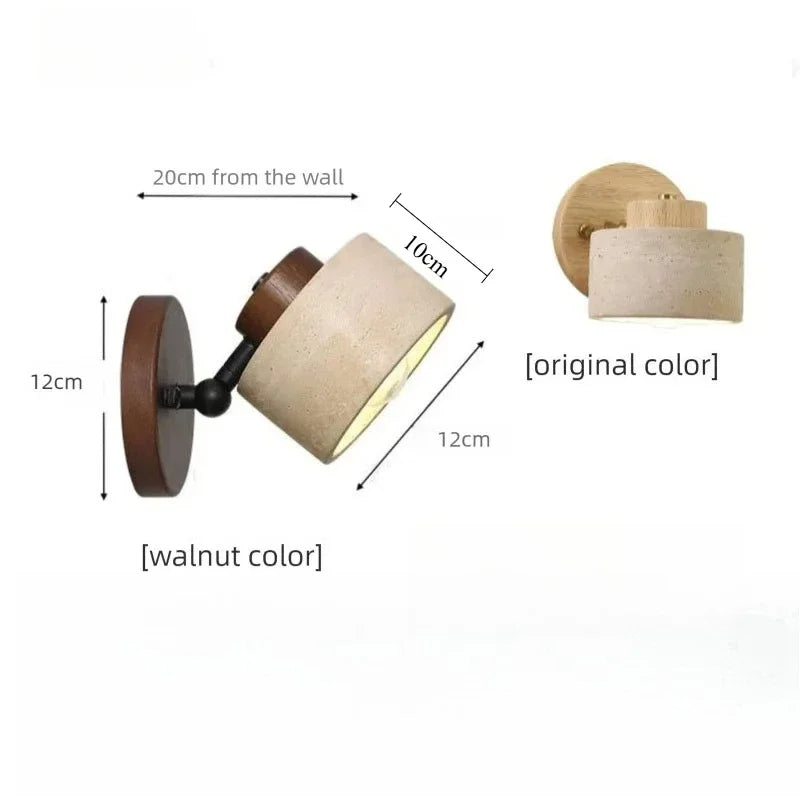 Applique Liseuse Wabi-Sabi Bois & Pierre – Orientable
