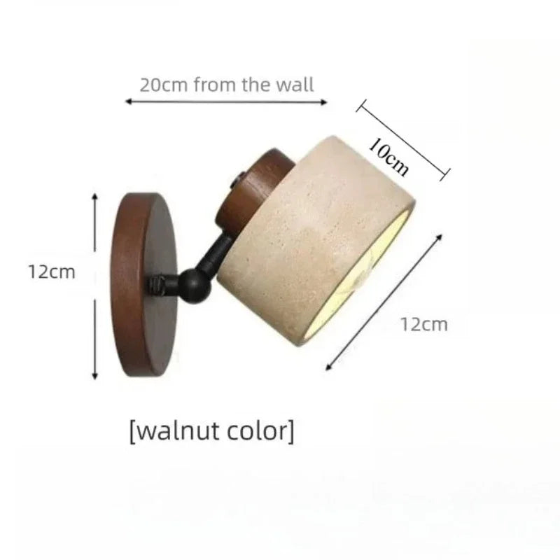 Applique Liseuse Wabi-Sabi Bois & Pierre – Orientable