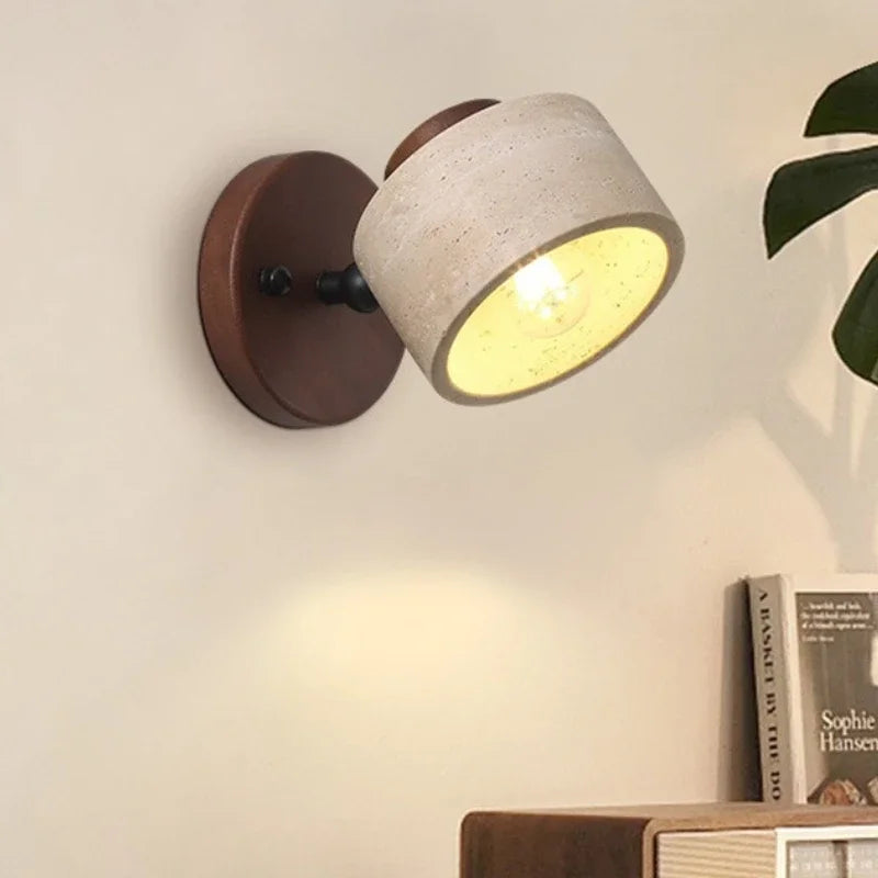 Applique Liseuse Wabi-Sabi Bois & Pierre – Orientable