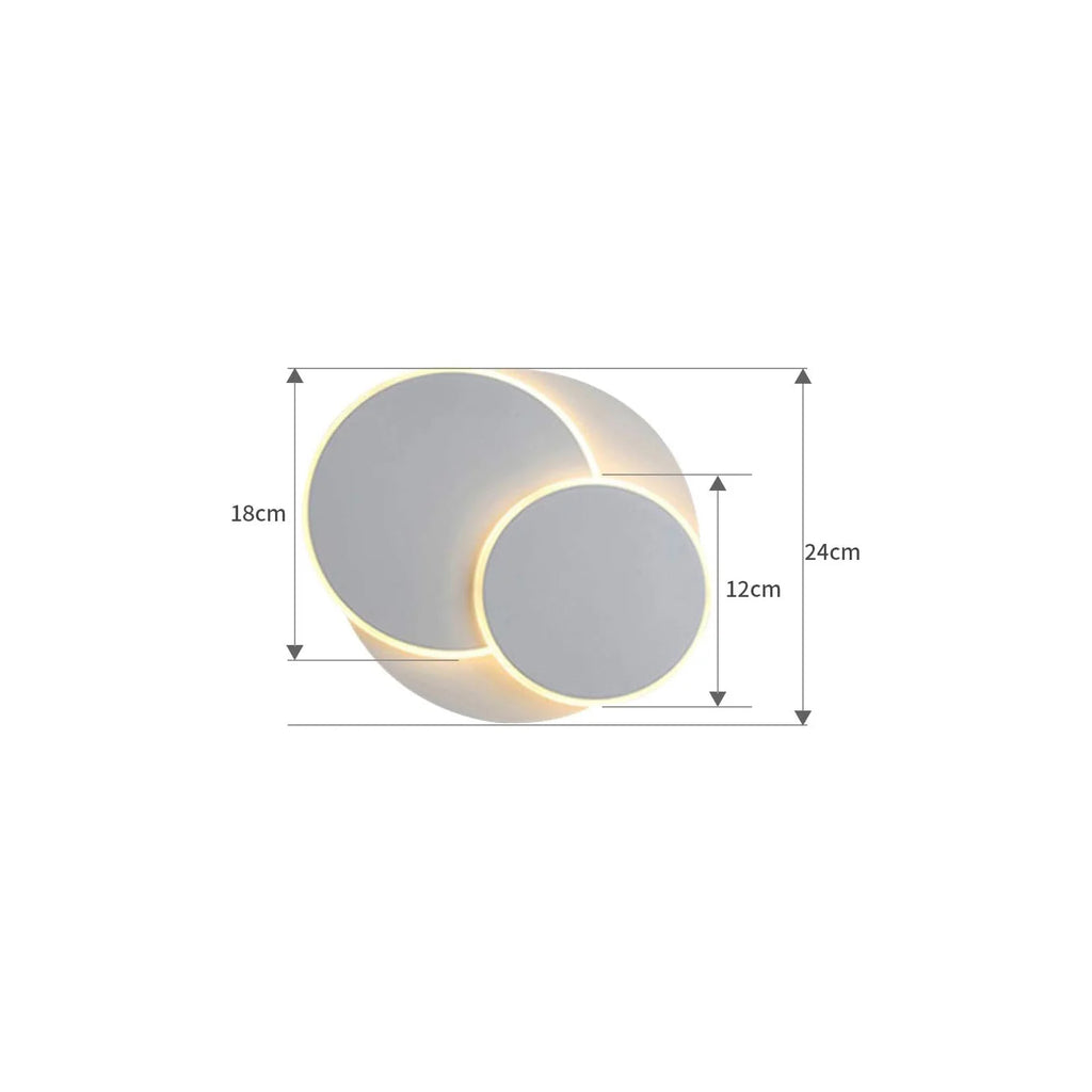 Applique Murale 3 Cercles Rotatifs – LED 15W Moderne