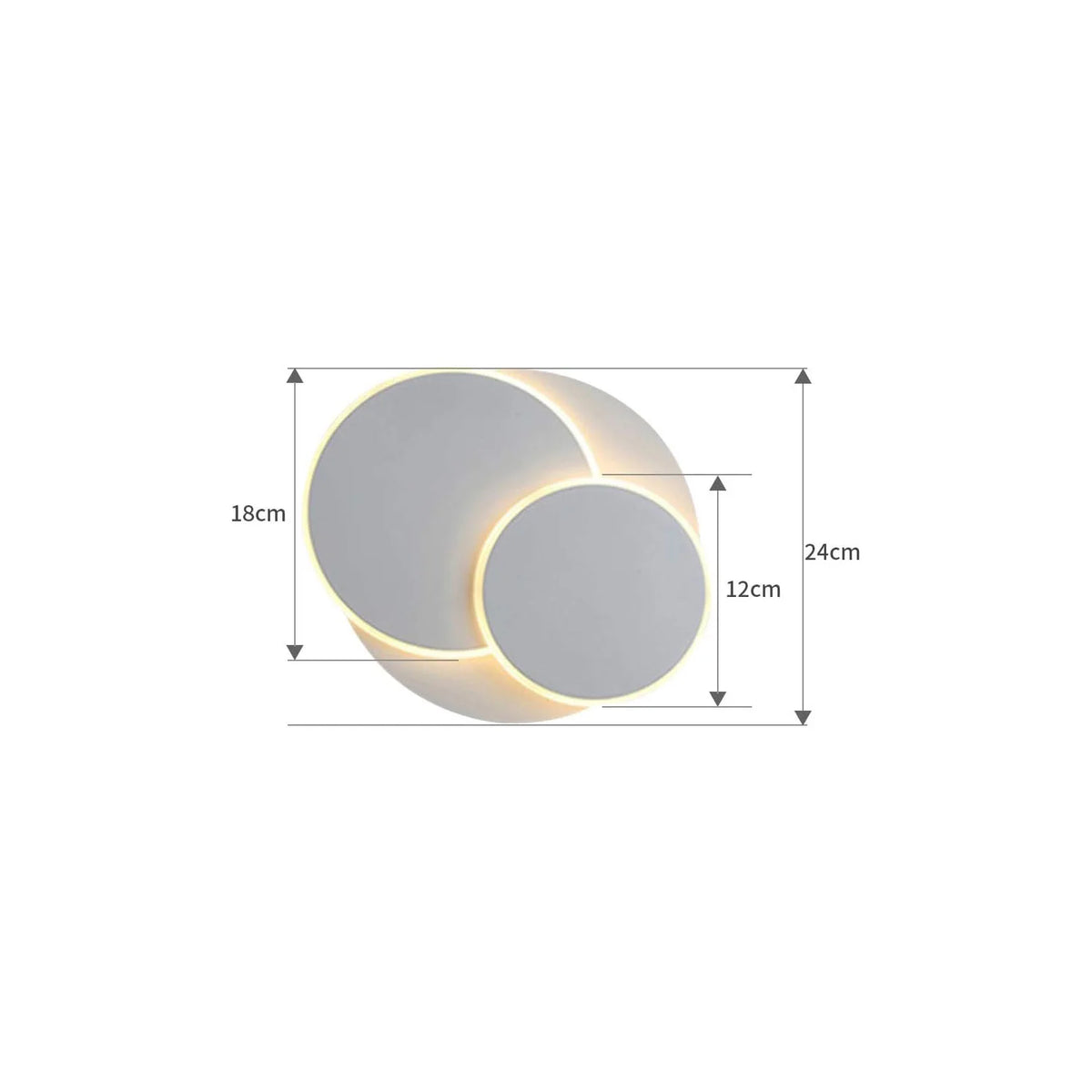 Applique Murale 3 Cercles Rotatifs – LED 15W Moderne