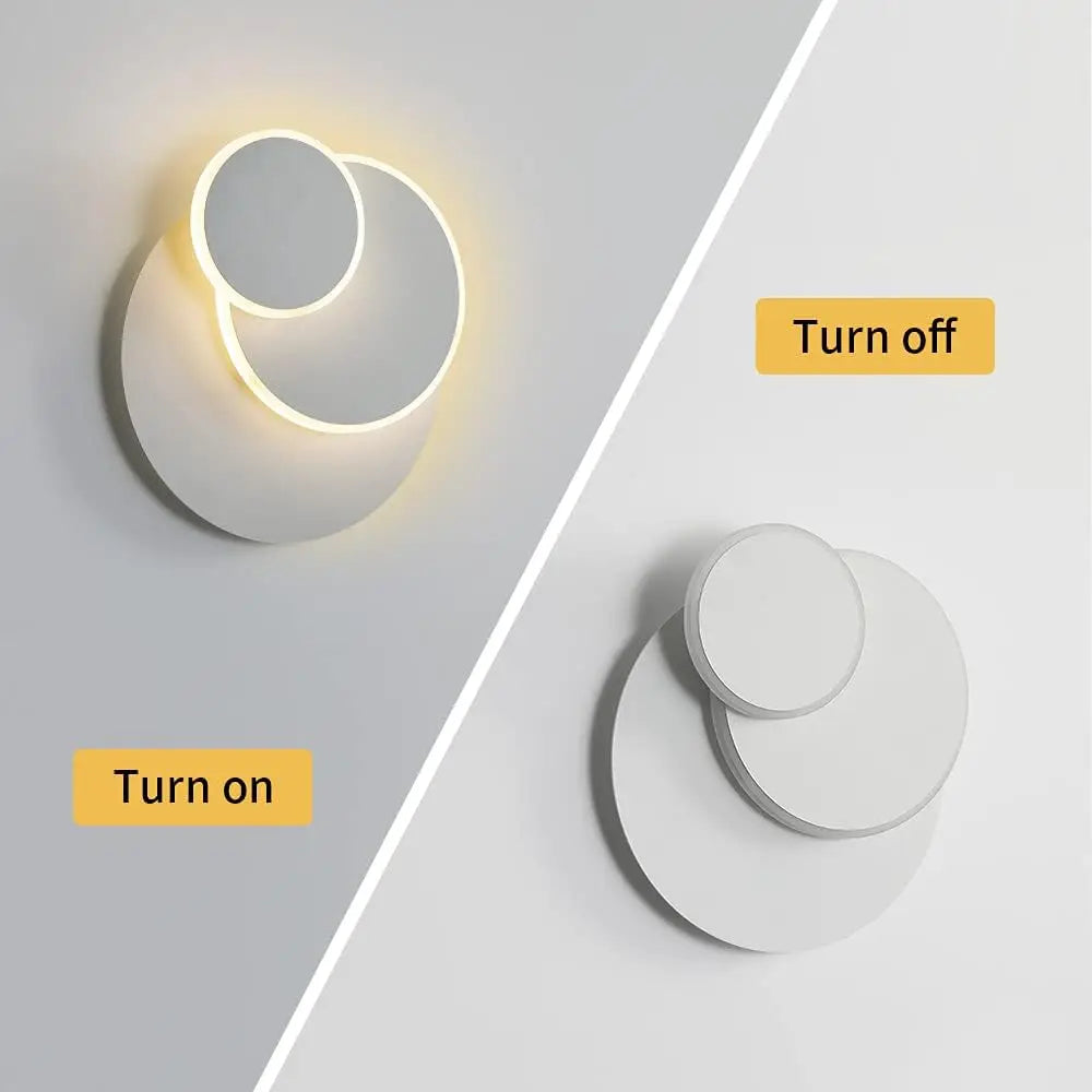 Applique Murale 3 Cercles Rotatifs – LED 15W Moderne