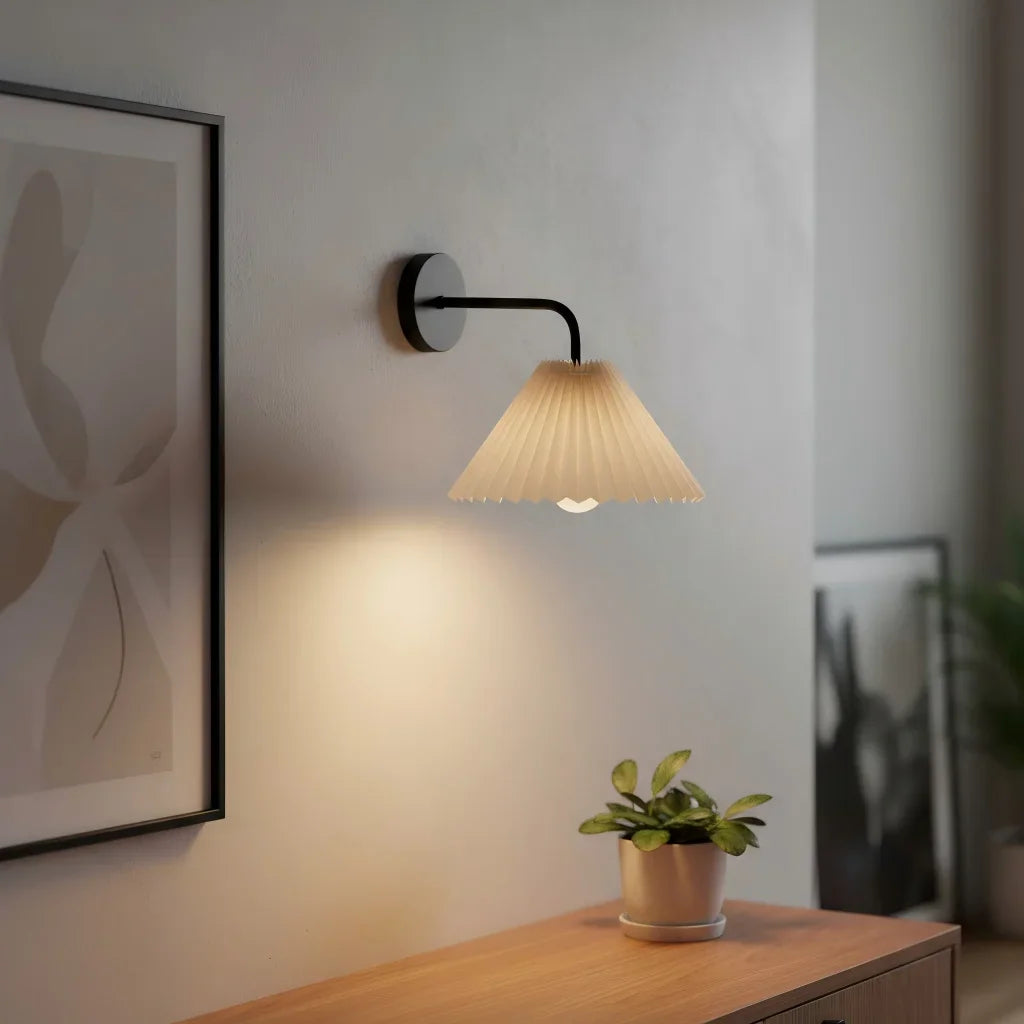 Applique Murale Abat-Jour Plissé – Métal Moderne