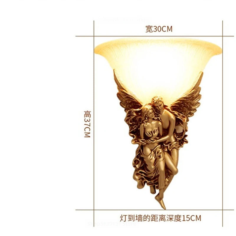 Applique Murale Ange – Résine LED Rétro Européenne