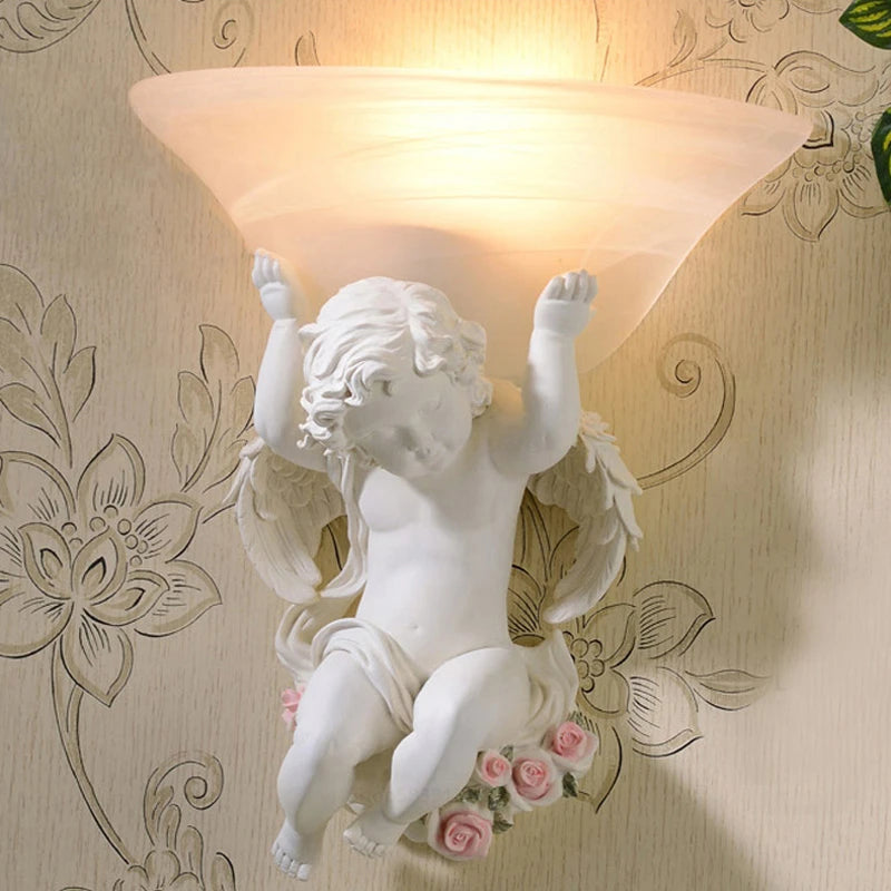 Applique Murale Ange – Résine LED Rétro Européenne
