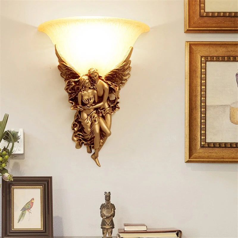 Applique Murale Ange – Résine LED Rétro Européenne