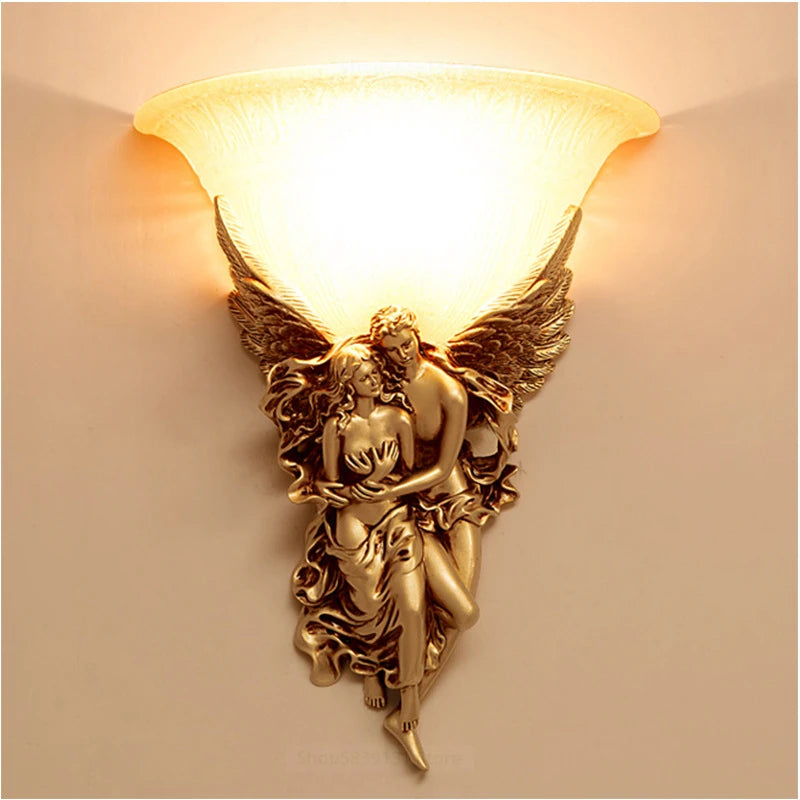 Applique Murale Ange – Résine LED Rétro Européenne