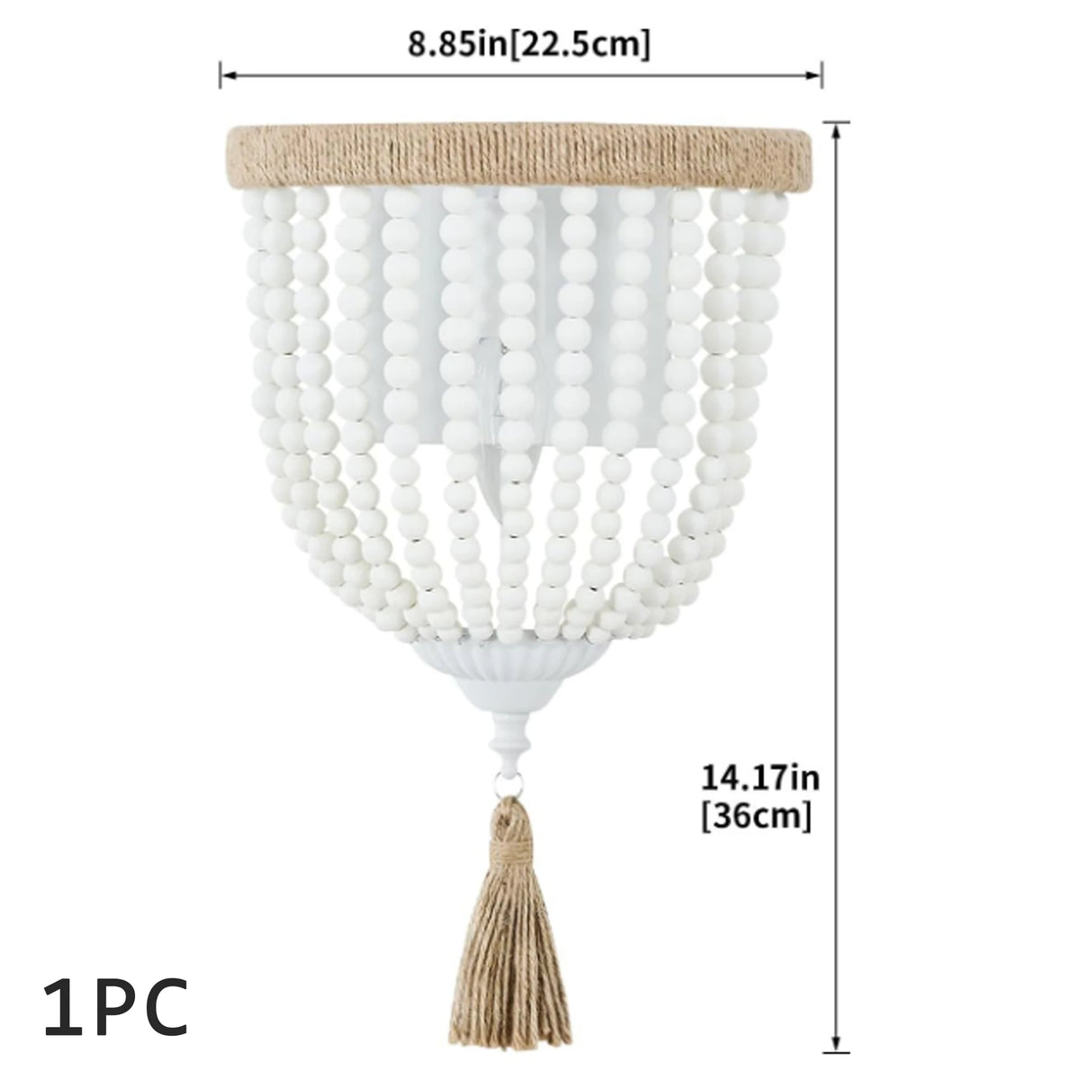 Applique Murale Bohème – Perles de Bois Tressées