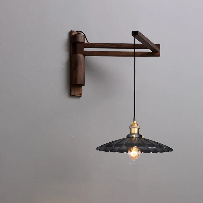 Applique Murale Bois Bras Articulé – Japonaise Rétro
