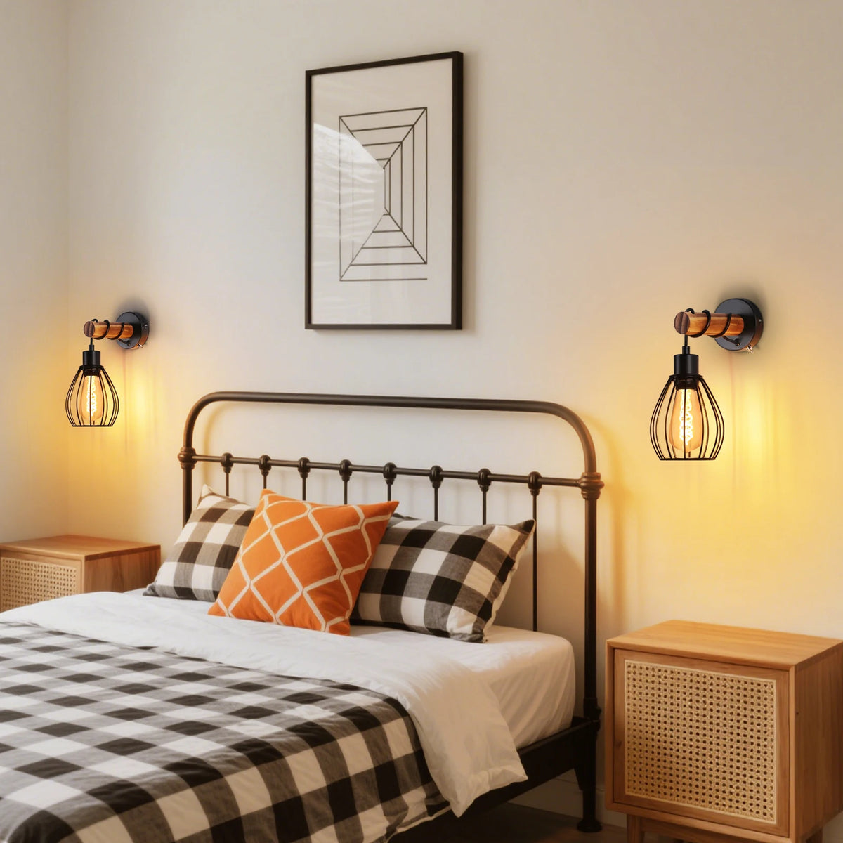 Applique Murale Bois Brûlé – Vintage Industrielle E27