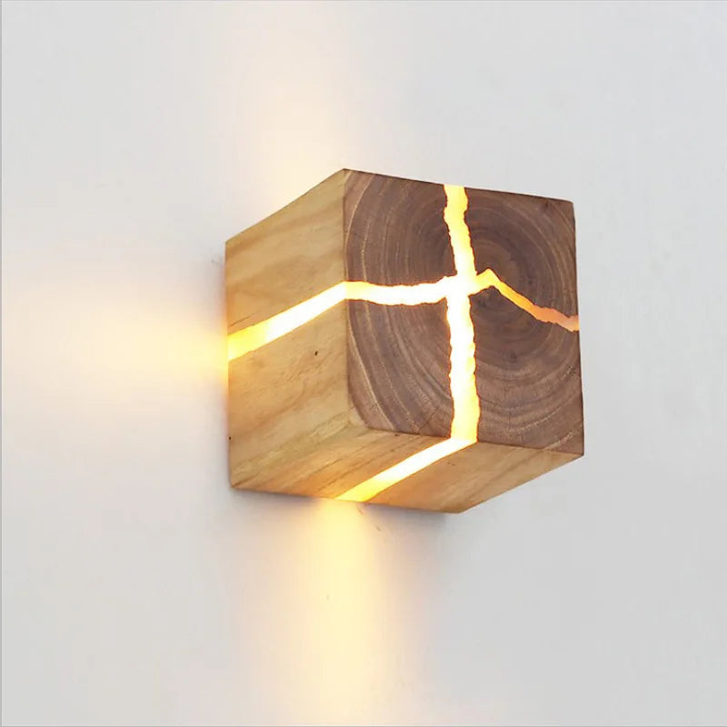 Applique Murale Bois Massif – Carrée Scandinave