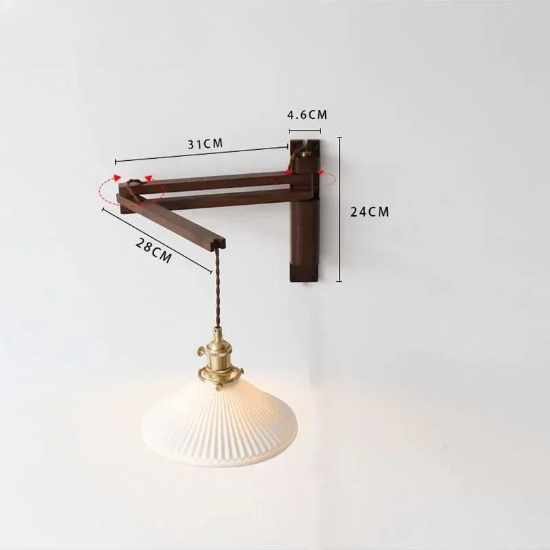 Applique Murale Bois Pliante – Conique Rétro