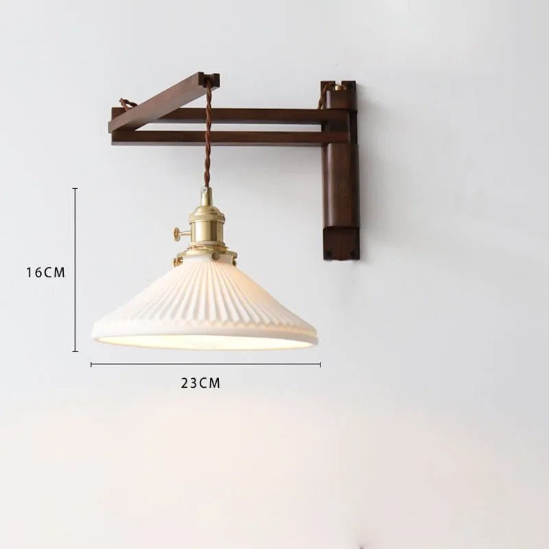 Applique Murale Bois Pliante – Conique Rétro