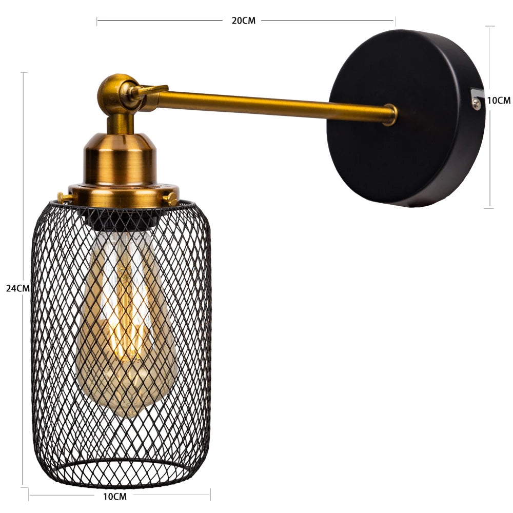 Applique Murale Bois Rétro – LED Loft Industrielle E27