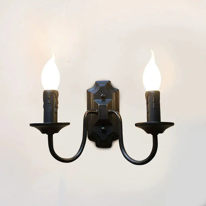 Applique Murale Bougeoir – Industrielle Noire E14