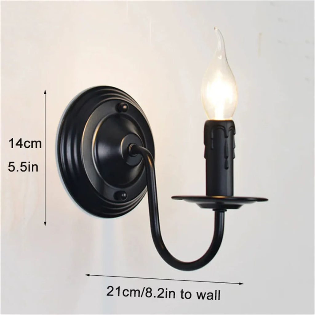 Applique Murale Bougeoir – Industrielle Noire E14