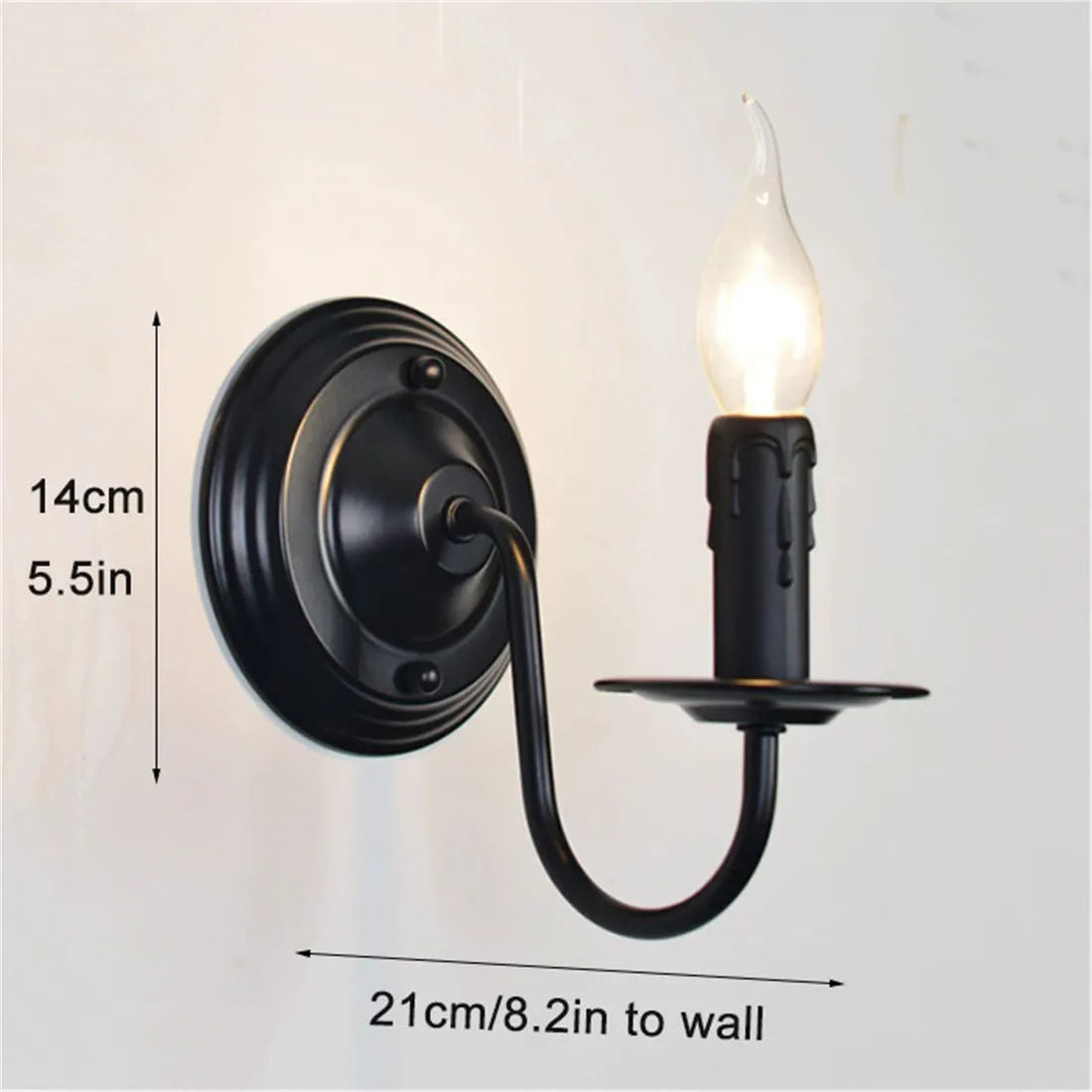 Applique Murale Bougeoir – Industrielle Noire E14