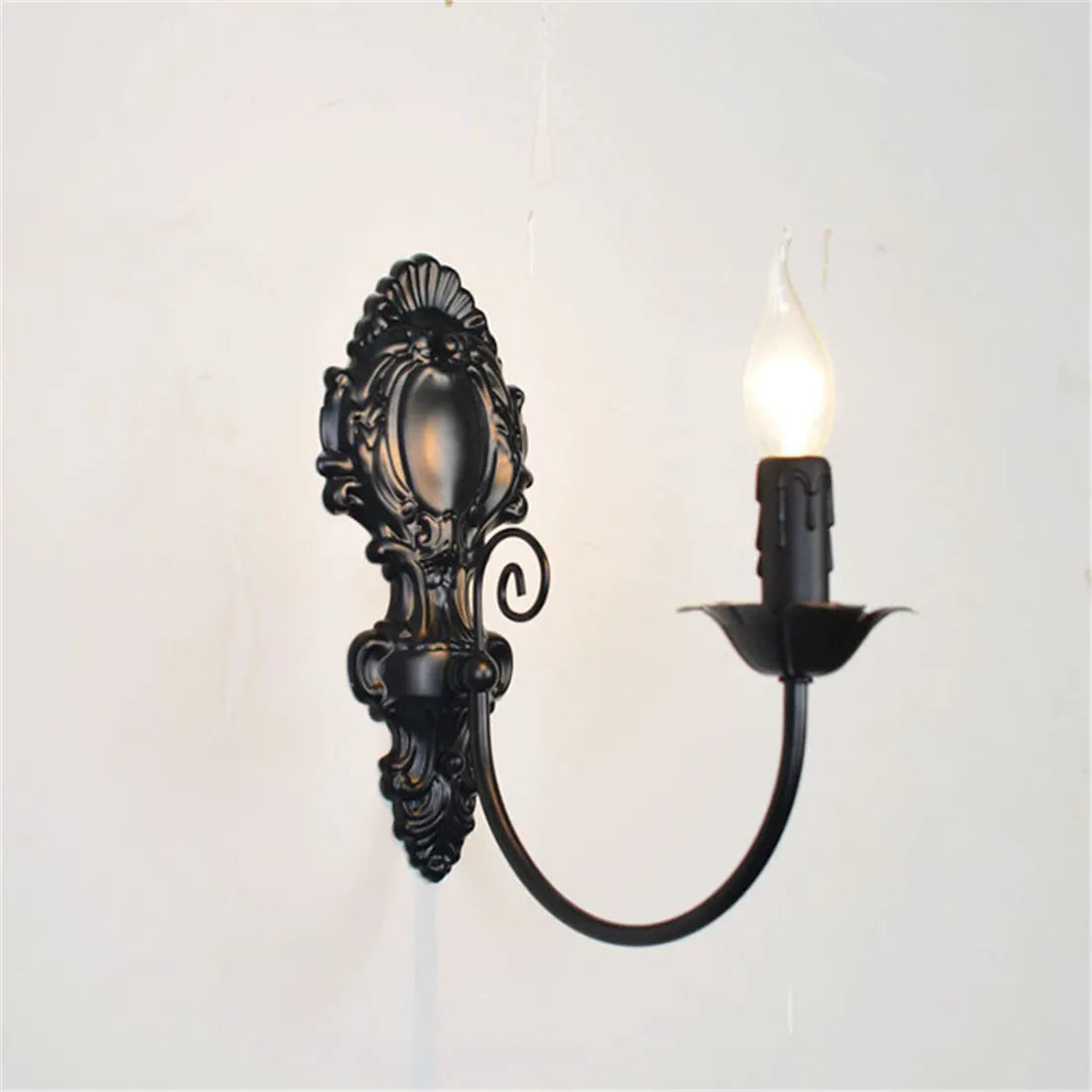 Applique Murale Bougeoir – Industrielle Noire E14