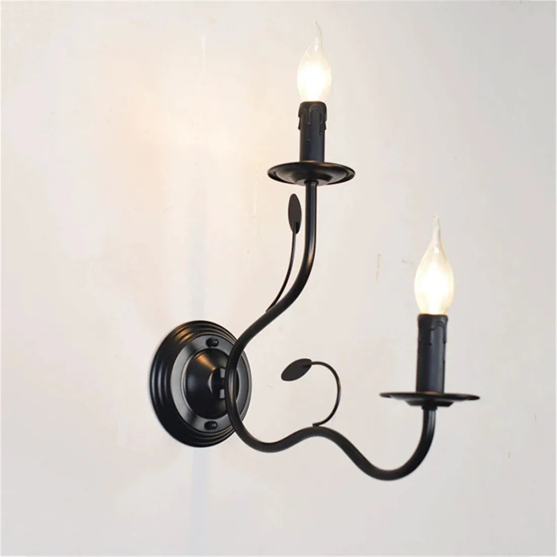 Applique Murale Bougeoir – Industrielle Noire E14