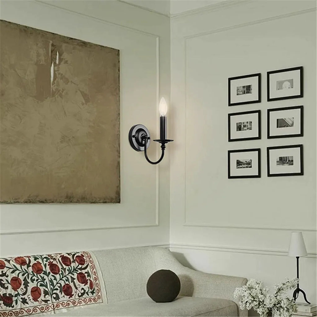 Applique Murale Bougeoir – Industrielle Noire E14