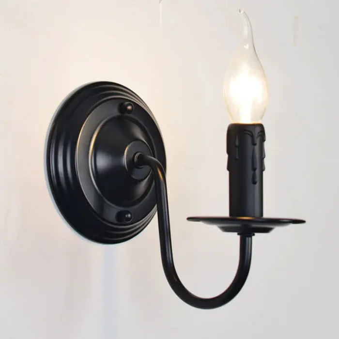 Applique Murale Bougeoir – Industrielle Noire E14