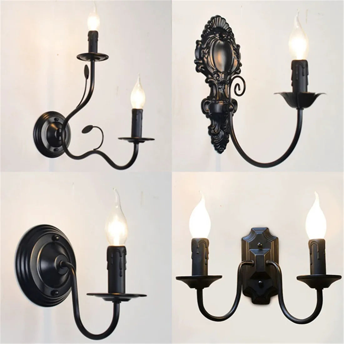 Applique Murale Bougeoir – Industrielle Noire E14