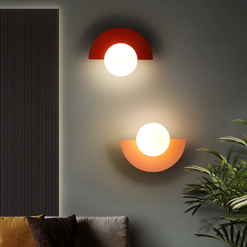 Applique Murale Boule Colorée – Déco LED Chambre & Couloir