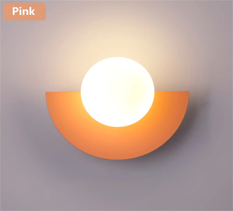 Applique Murale Boule Colorée – Déco LED Chambre & Couloir