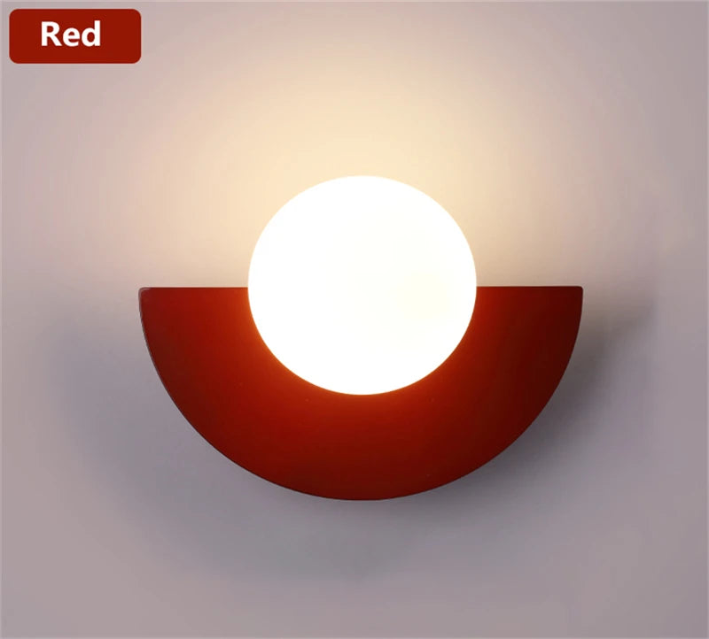 Applique Murale Boule Colorée – Déco LED Chambre & Couloir