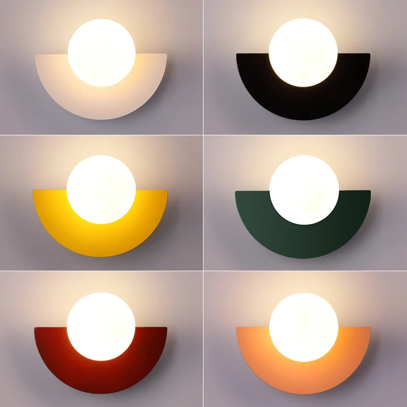 Applique Murale Boule Colorée – Déco LED Chambre & Couloir