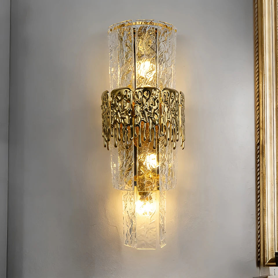 Applique Murale Cristal Dorée – Luxe Hôtel 5 Lumières
