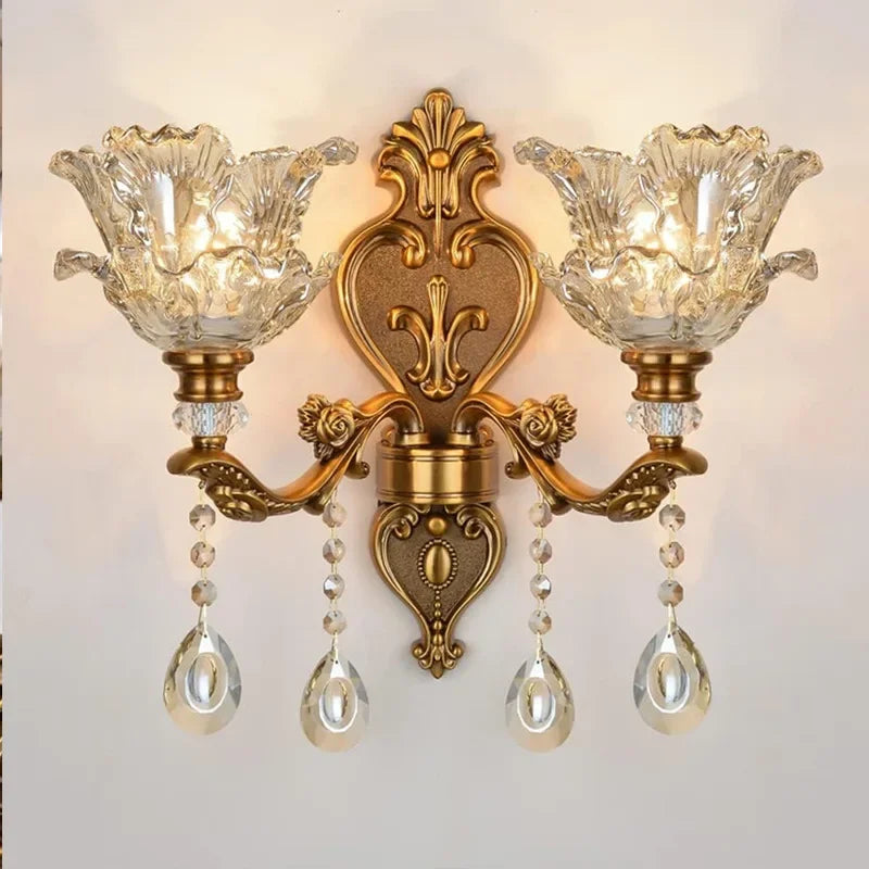 Applique Murale Cristal Double – Européenne Rétro
