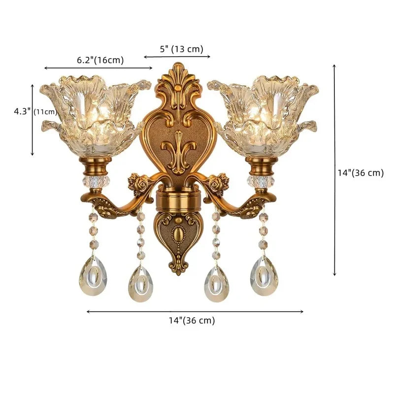 Applique Murale Cristal Double – Européenne Rétro