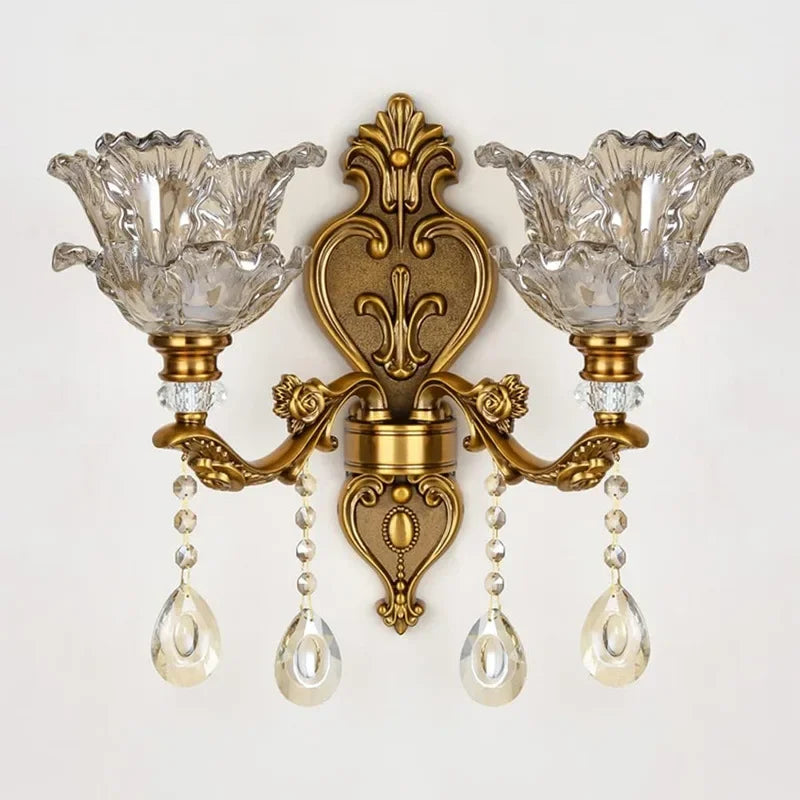 Applique Murale Cristal Double – Européenne Rétro