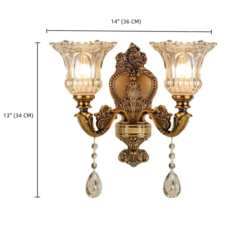Applique Murale Cristal Double – Européenne Rétro
