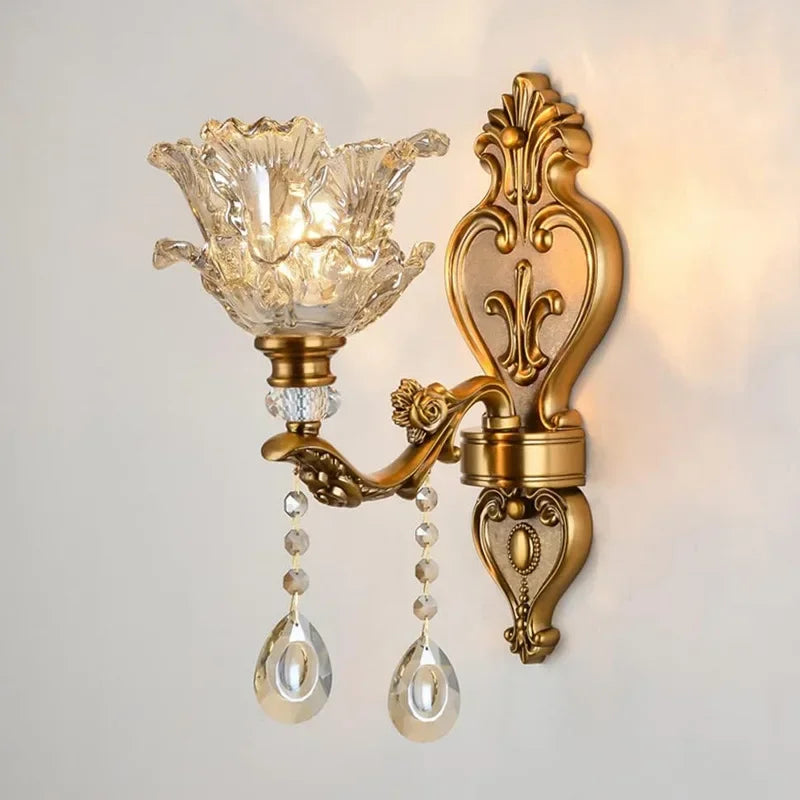 Applique Murale Cristal Double – Européenne Rétro