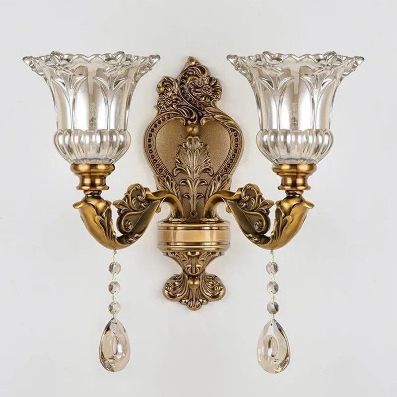 Applique Murale Cristal Double – Européenne Rétro