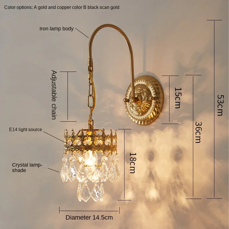 Applique Murale Cristal K9 – Couronne Luxe Rétro