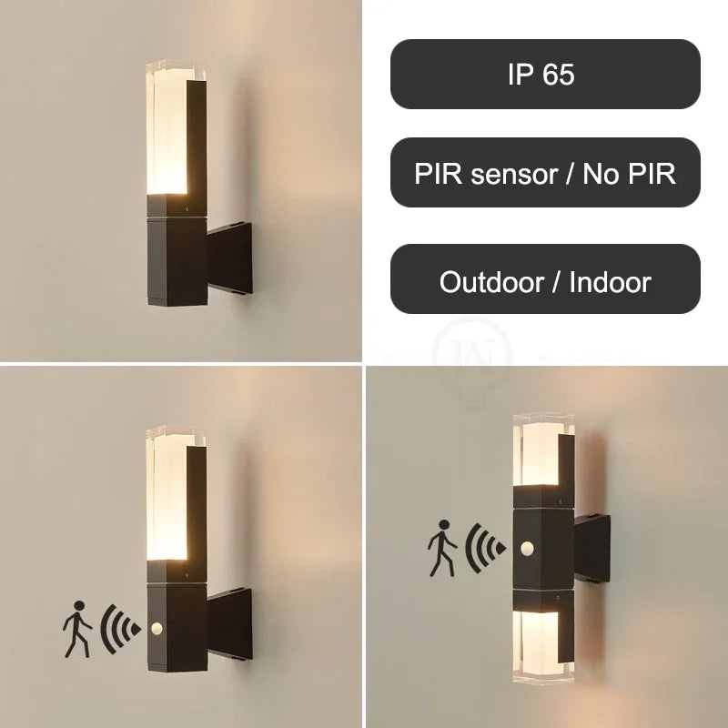 Applique Murale Extérieure LED Détecteur – Noire IP65