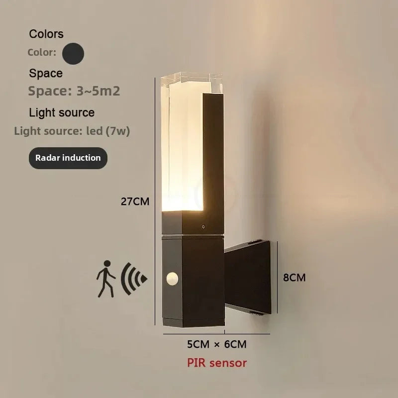 Applique Murale Extérieure LED Détecteur – Noire IP65