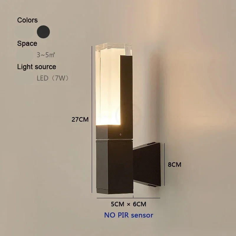 Applique Murale Extérieure LED Détecteur – Noire IP65