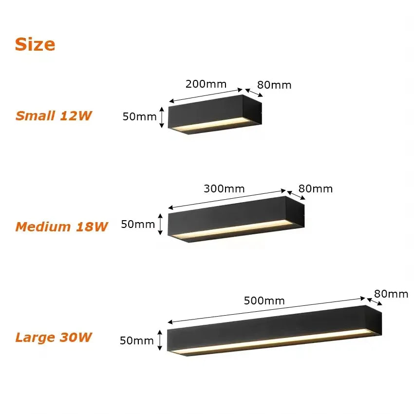 Applique Murale Extérieure LED Linéaire – Aluminium Étanche