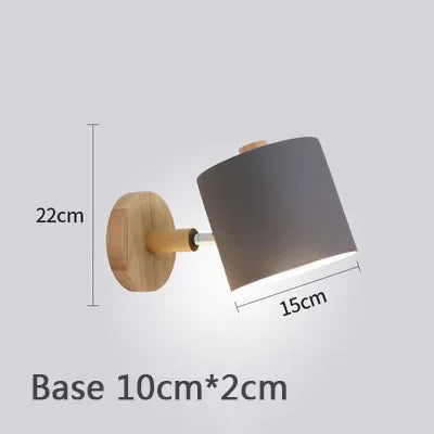 Applique Murale Fer & Bois – Nordique Orientable E27