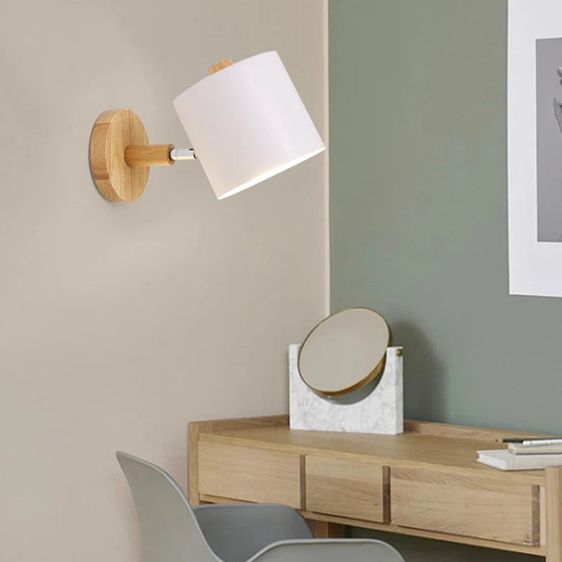 Applique Murale Fer & Bois – Nordique Orientable E27