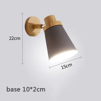 Applique Murale Fer & Bois – Nordique Orientable E27